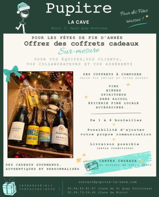 Noël se prépare déjà chez Pupitre ! 🎄 
Professionnels, entreprises,… on joue les pères noël 🎅🏼 pour vous proposer des coffrets sur-mesure et faire plaisir à vos clients, vos équipes … ! 

Contactez-nous ! 

#caviste #cavisteindépendant #coffretcadeau
